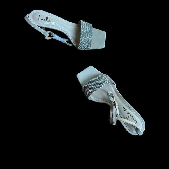 Rhinestone Lulus Shylaa Strappy Sandals Shoes Size 9 NIB - Picture 2 of 8